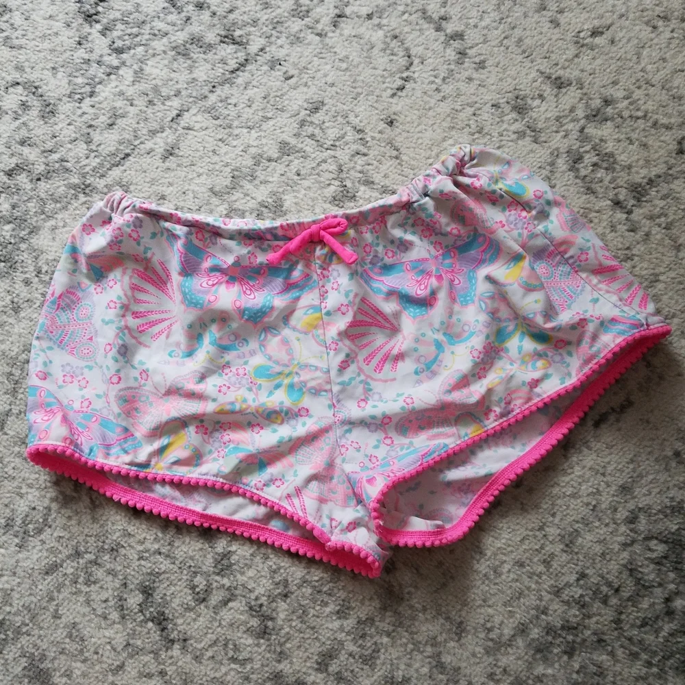 Children's Place Pink/White Kids Butterfly Tankini Set 3 Piece Girls Large 10/12